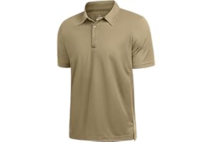 Cityork Men's Polo Shirt Short Sleeve 3 Buttons Moisture Wicking Golf Polo Collared Casual Work T-Shirt