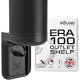 Sound Bass ERA100 Shelf Wall Outlet AC, Black, Home, Compatible with Sonos ERA 100, Plug Mount Organizer, Bathroom, Kitchen, Bedrooms, Cord Management, Easy Installation, Mounting Kit Included