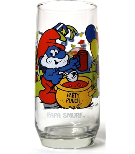 Amazon.com: Vintage Smurfs Papa Smurf 1983 Beverage Glass