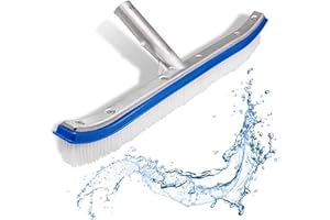 Banax Pool Brush Head, 17.5" Pool Brushes for Cleaning Pool Walls, Curved Ends High-Efficiency Pool Scrub Brush,Premium Nylon Bristles Pool Brush with EZ Clip