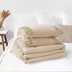 ALEISSEL Beige Comforter Set King Size, Ultra-Soft