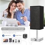 Aooshine Touch Bedside Lamp with USB C A Charging Ports, 3-Way Dimmable view 4