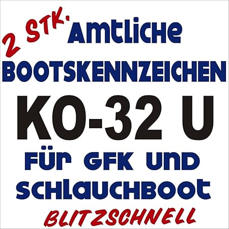 Bootsname Boots Aufkleber amtl. Kennzeichen Heimathafen 2 Stück 10cm Höhe je Buchstabe, NB-Boot-gr10