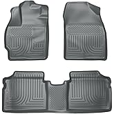 Husky Liners Weatherbeater Floor Mats | Fits 2010-2014 Toyota Prius | Front & 2nd Row, 3-pc Grey - 98922
