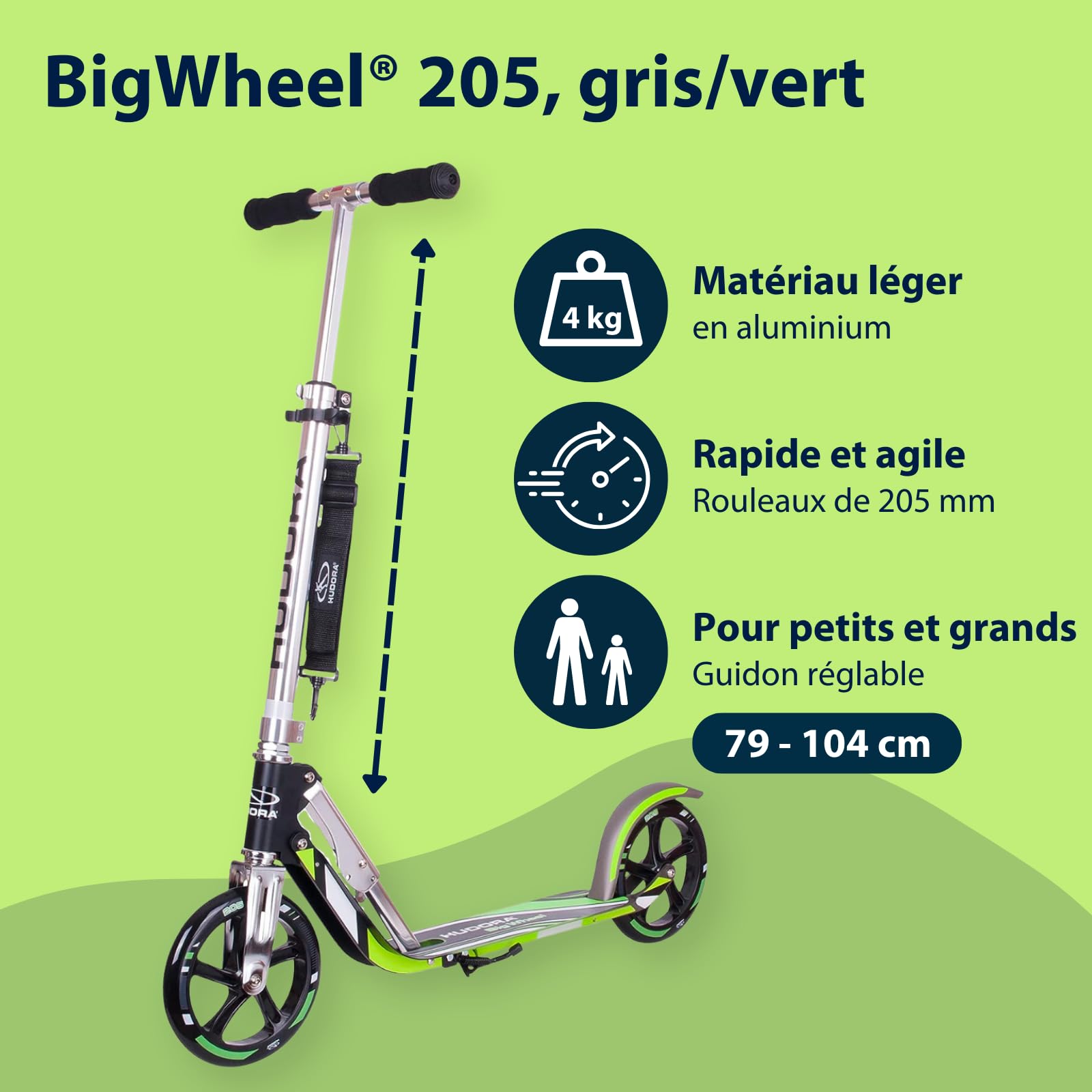 HUDORA Big Wheel Scooter 205 - Tret-Roller