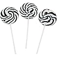 Black and White Swirl Pop Suckers (24 individually wrapped lollipops) Party Candy