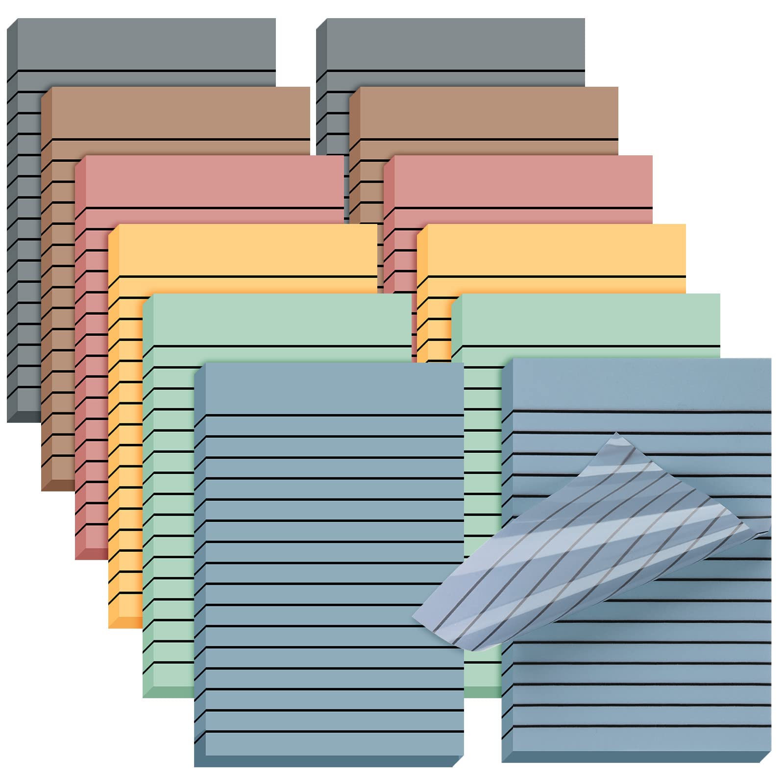 Photo 1 of Yinder 6 Pack 180 Sheets Pastel Transparent Sticky Notes Translucent Clear Lined Self Sticky Note, Back to School Gifts for Bible Tabs, Book Tabs, School Supplies, Office, 4 x 6 Inch(Retro Colors)