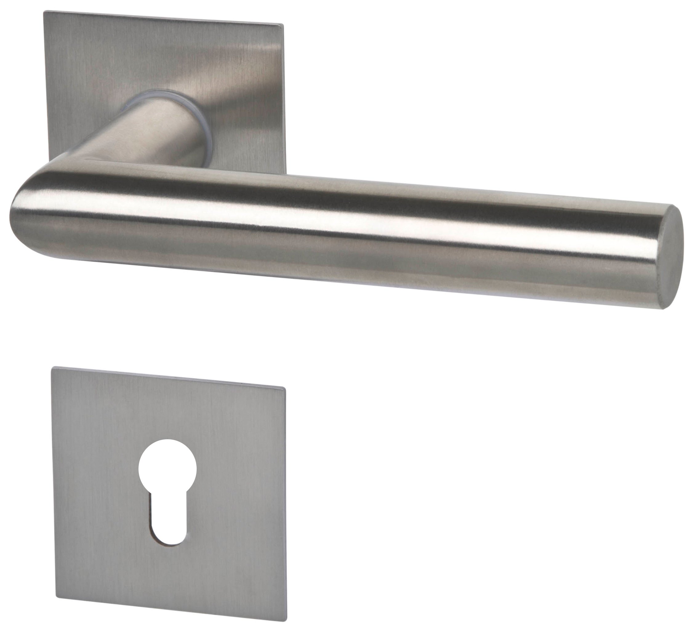 Alpertec 32846013 Piato-R Square Stainless Steel Coloured PZ Door Handle Set Door Fittings for Apartment Entrance Doors on Both Sides