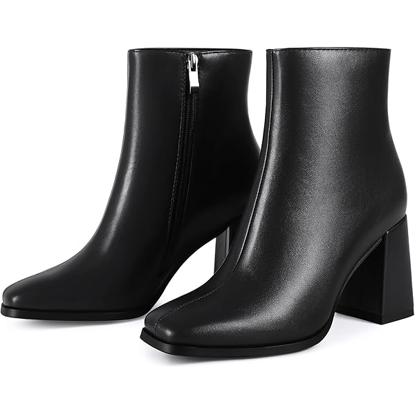 Amazon.com | XYD Women Trendy Closed Square Toe Ankle Boots High