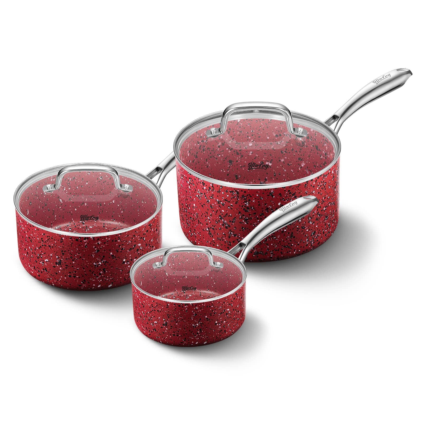 HLAFRG Nonstick Premium 3-Piece Saucepan Set with