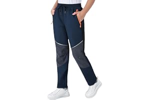 ANGEL CITIZ Kids Pants Quick Dry Hiking Outdoor Lightweight Uniform Pants for Boys Girls Joggers with 3 Zipper Pockets