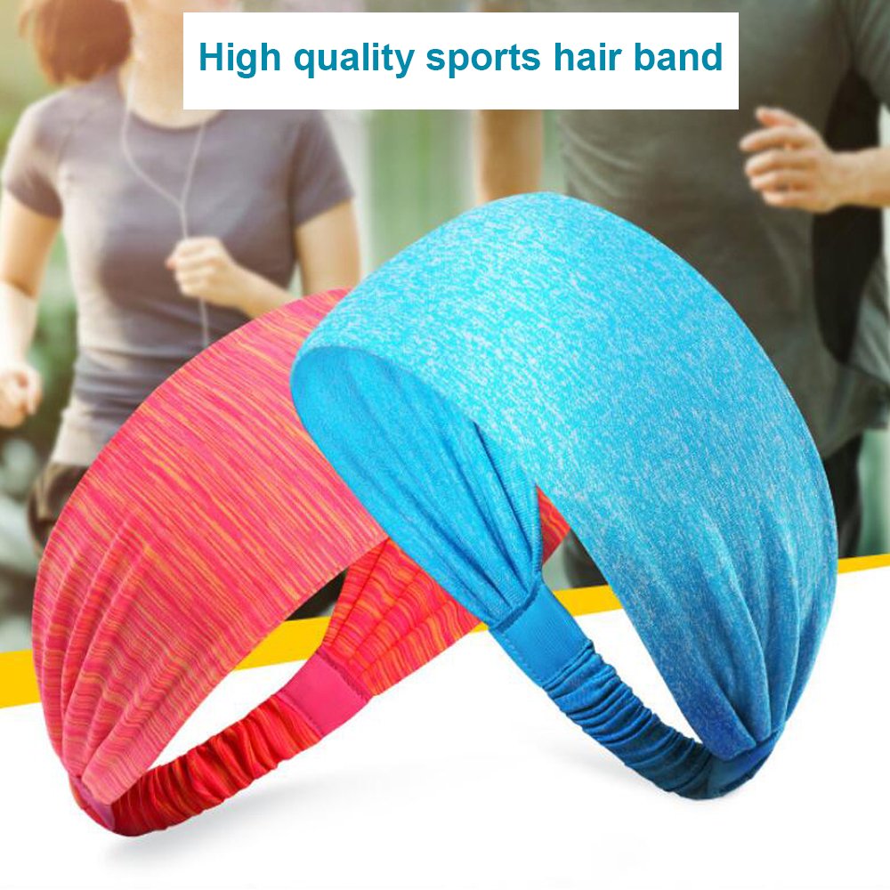 年秋冬新作 Hisight B074gzbstm ブルーストライプ Sweatbandsスポーツヘッドバンドファッション 伸縮性吸湿性ノンスリップヘッドラップ ヨガ サイクリング ランニング フィットネス練習用スポーツ アスレチックヘアバンドfitsすべてメンズ レディース ヘッドバンド