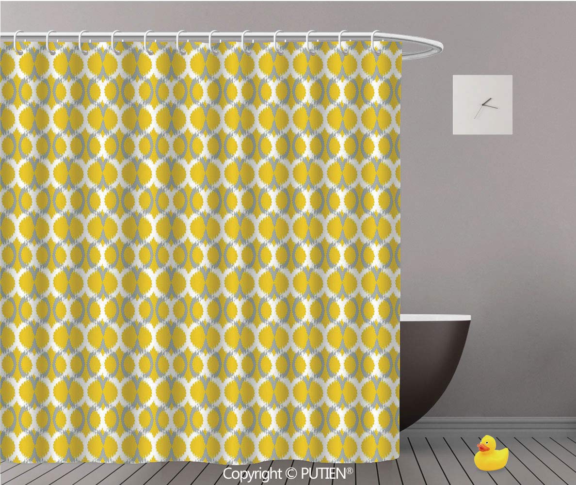 Amazon Com European Shower Curtain Geometric Ikat Ogee Pattern