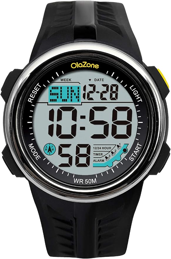 Boys Watch for Teen Digital Sports Water Resistant 60 Lap 3 Alarm