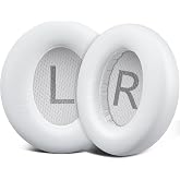 SOULWIT Earpads Replacement for Anker Soundcore Space Q45 Headphones, Ear Pads Cushions with Softer Protein Leather, Noise Isolation Foam - White