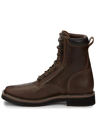 Justin Men's Pulley Lace-Up Work Boot Steel Toe Brown EE US in Oman  Whizz Industrial Construction Boots