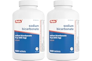 Rugby Sodium Bicarbonate 650 Mg Tablets (10 Grains) 1000 Tablets/Bottle 2 PACK Total 2000 Tablets (2)