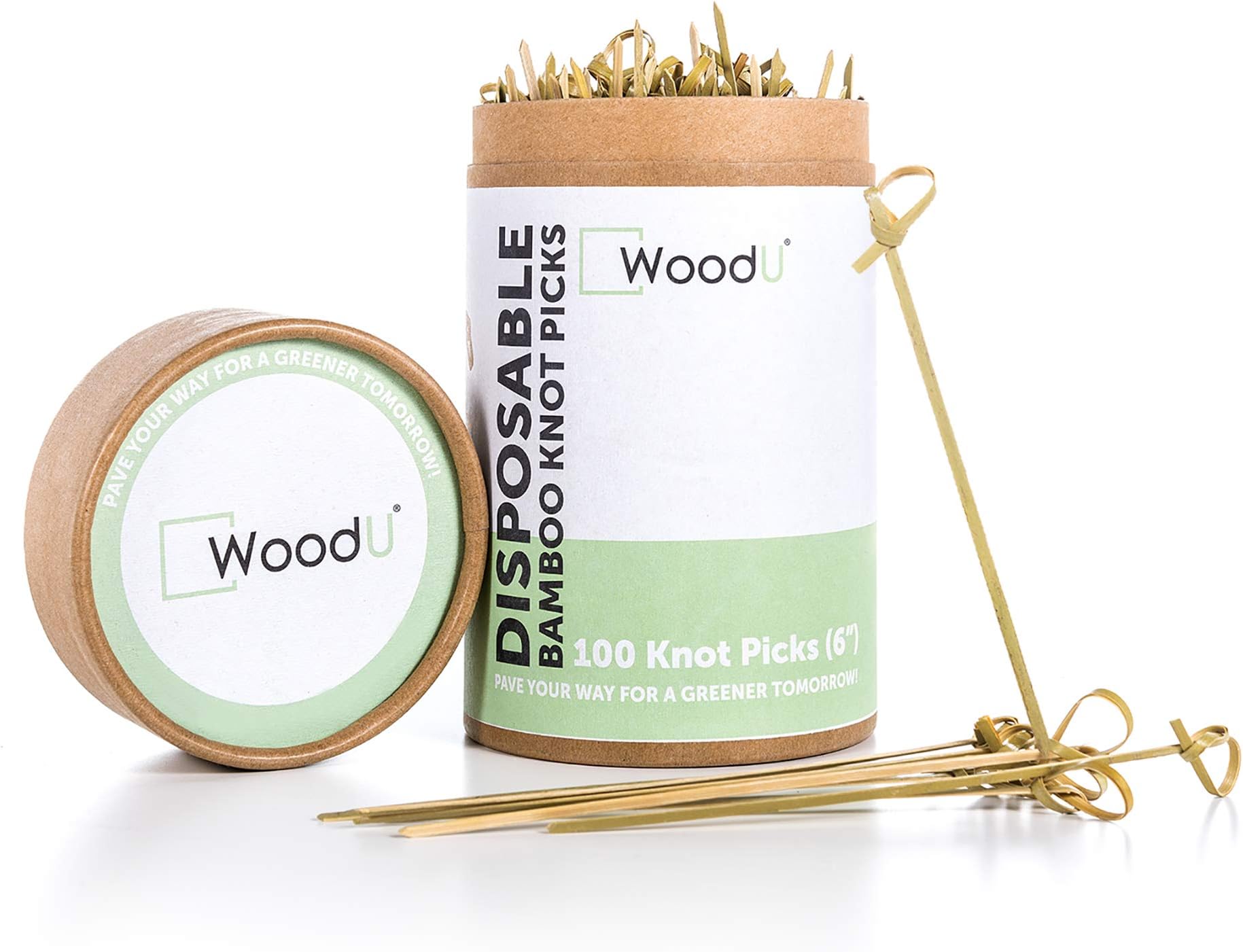 Bamboo Skewers for Appetizers 6" 100 Pcs - Wooden Cocktail Picks - Fancy Toothpicks for Parties