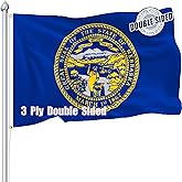 Nuibers Nebraska Flag 3x5 FT Sturdy for Outside, Heavy Duty 3Ply Polyester Nebraska State Flags Outdoor, Double Sided Long Lasting NE State Flag Brass Grommets