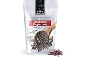 The Spice Lab Rainbow Peppercorns - Mixed Peppercorns Whole – 1 Pound Resealable Bag - Kings Peppercorn Medley - All Natural OU Kosher Gluten Free - Rainbow Peppercorns For Grinder Refill