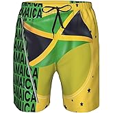 JUDIMANG Jamaica Men's Swim Trunks Quick Dry Board Shorts Beach Swimsuit with Pockets Mesh Lining