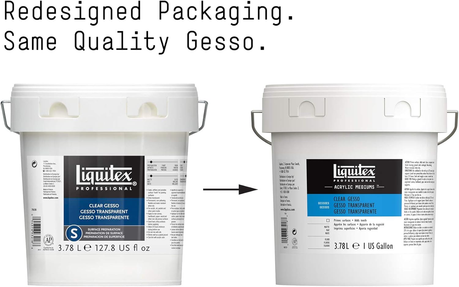 Liquitex Professional Clear Gesso Surface Prep Medium, 3.79 l, transparent, 3.78 l (Pack of 1) - Image 3