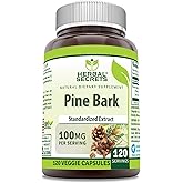 Herbal Secrets Pine Bark Extract Supplement | 100 Mg per Serving | 120 Veggie Capsules | Non-GMO | Gluten-Free | Made in USA