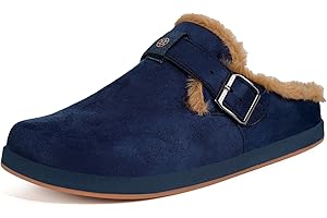 Hsyooes Fur Lined Clogs for Women Men | Suede Winter Slippers with Arch Support | Slip on Mules Potato Shoes with Removable Cushion Footbed