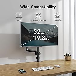 HUANUO Single Monitor Arm, Tall Computer Monitor