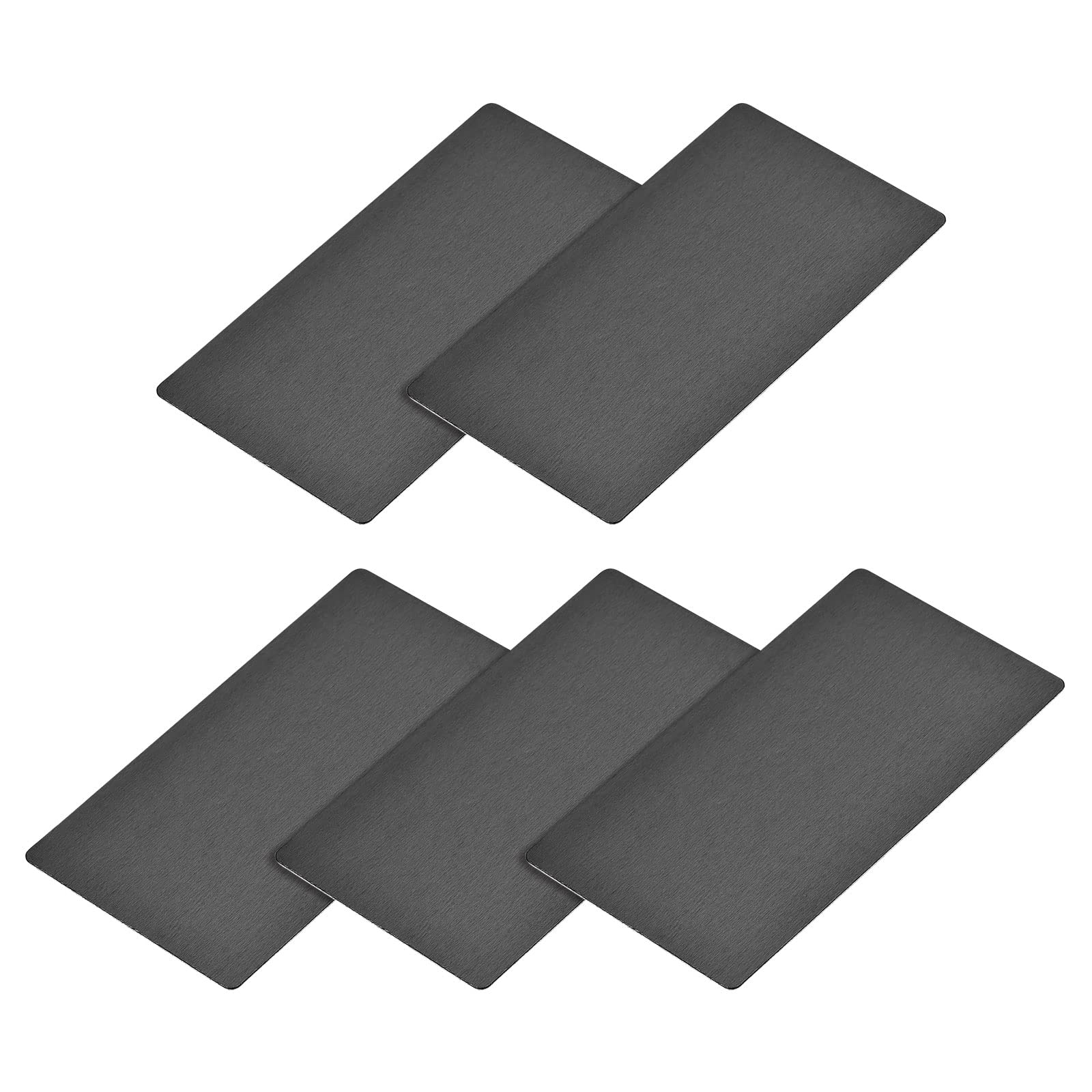 METALLIXITY Blank Metal Card (80mm x 40mm x 0.5mm) 5Pcs, Anodized Aluminum Nameplate - for Home Indoor DIY Signage Etching, Black