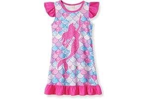 WonderBabe Girls Nightgowns Unicorn Pajamas for girl Mermaid Sleepwear Toddler Nightgown Night Sleep Dress Clothes