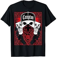 Amazon.com: CaliDesign Los Angeles Bandana T-shirt Hip hop Skull