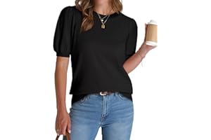 WIHOLL Puff Short Sleeve Knit Sweater Tops Spring Summer Women Trendy Clothing 2026