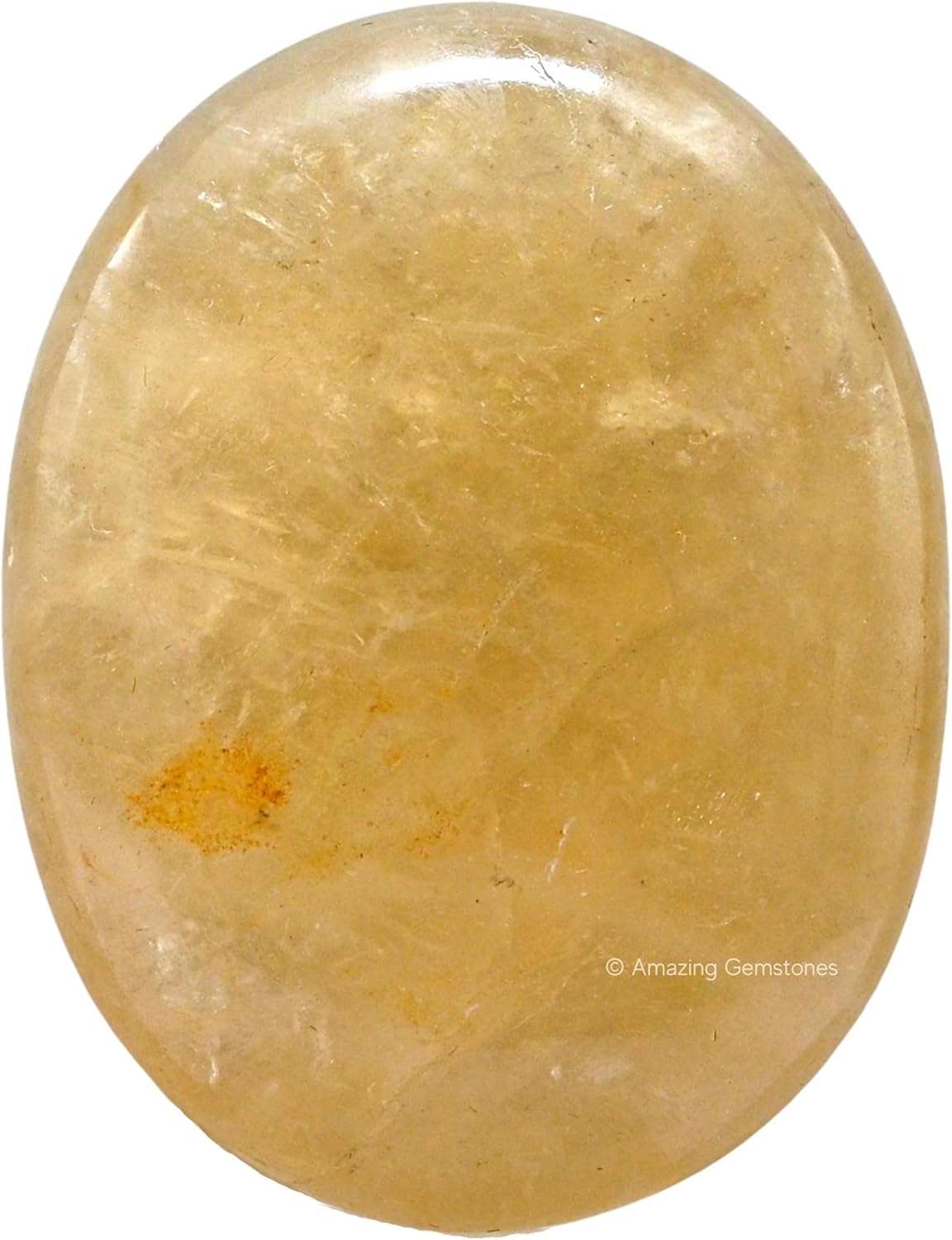 Mixed Media - Citrine Palm Stone - Pocket Massage Worry Stone for Natural Body Chakra Balancing, Reiki Healing and Crystal Grid