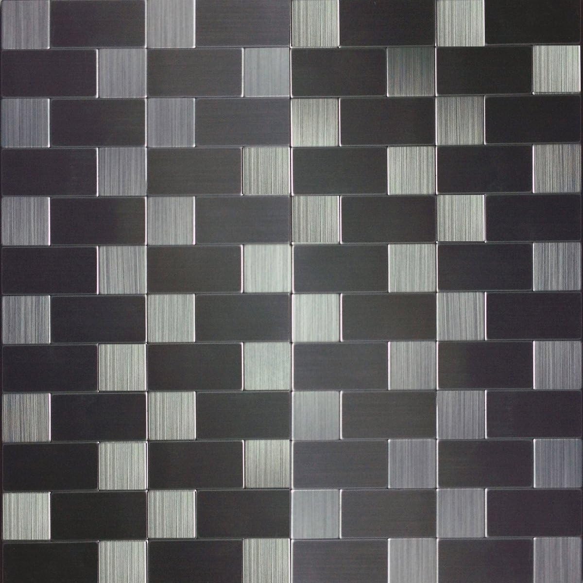Peel'N'Stick Metal Mosaic Wall Tile, 12" x 12"