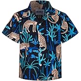 MOHEZ Little & Big Boys Hawaiian Shirts Short Sleeve Summer Beach Tropical Casual Aloha Luau Shirts Top for Kids