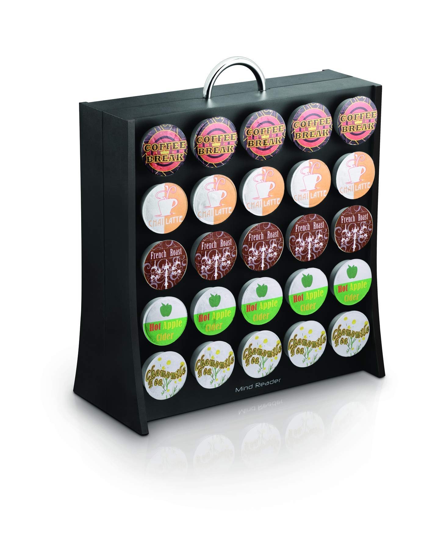 Photo 1 of Mind Reader Single Serve Coffee Pod Storage, 50 Coffee Pod Capacity, Countertop, Double-Sided, 12"L x 4"W x 14"H, Black