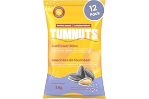 Sunflower Bites - 12 Individual Snack Packs - Roasted & Salted Sunflower Seeds. Crunchy, Convenient, Portable, and Just the R