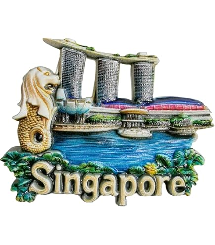 Fridge Magnet Merlion Gardens By The bay Singapore 3D Metallo Handmade Craft Tourist Travel Città Souvenir Collection Lettera Frigorifero Sticker