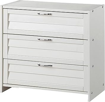 Amazon Com Donco Kids Louver 3 Drawer Chest White Kitchen Dining