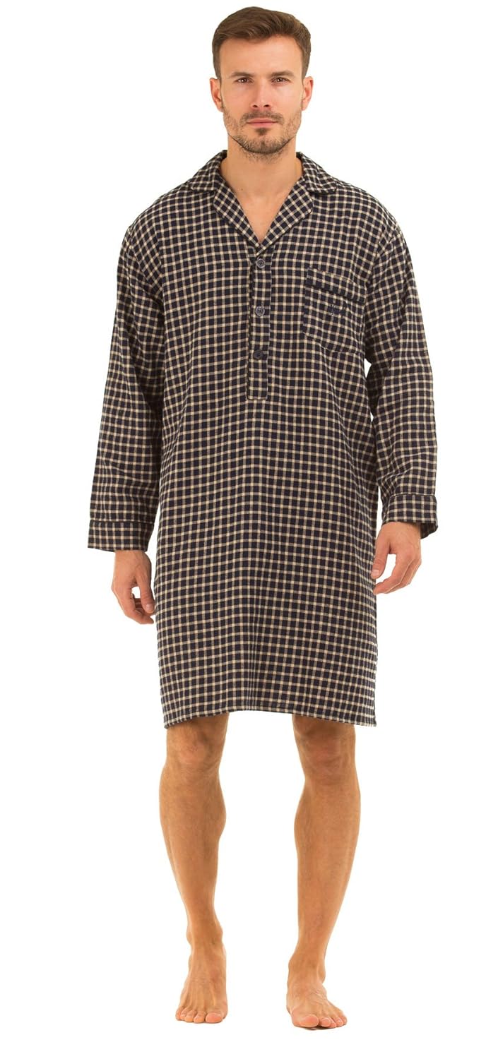 Haigman Mens Nightwear Brushed 100 Cotton 7394 Nightshirt Amazon.co