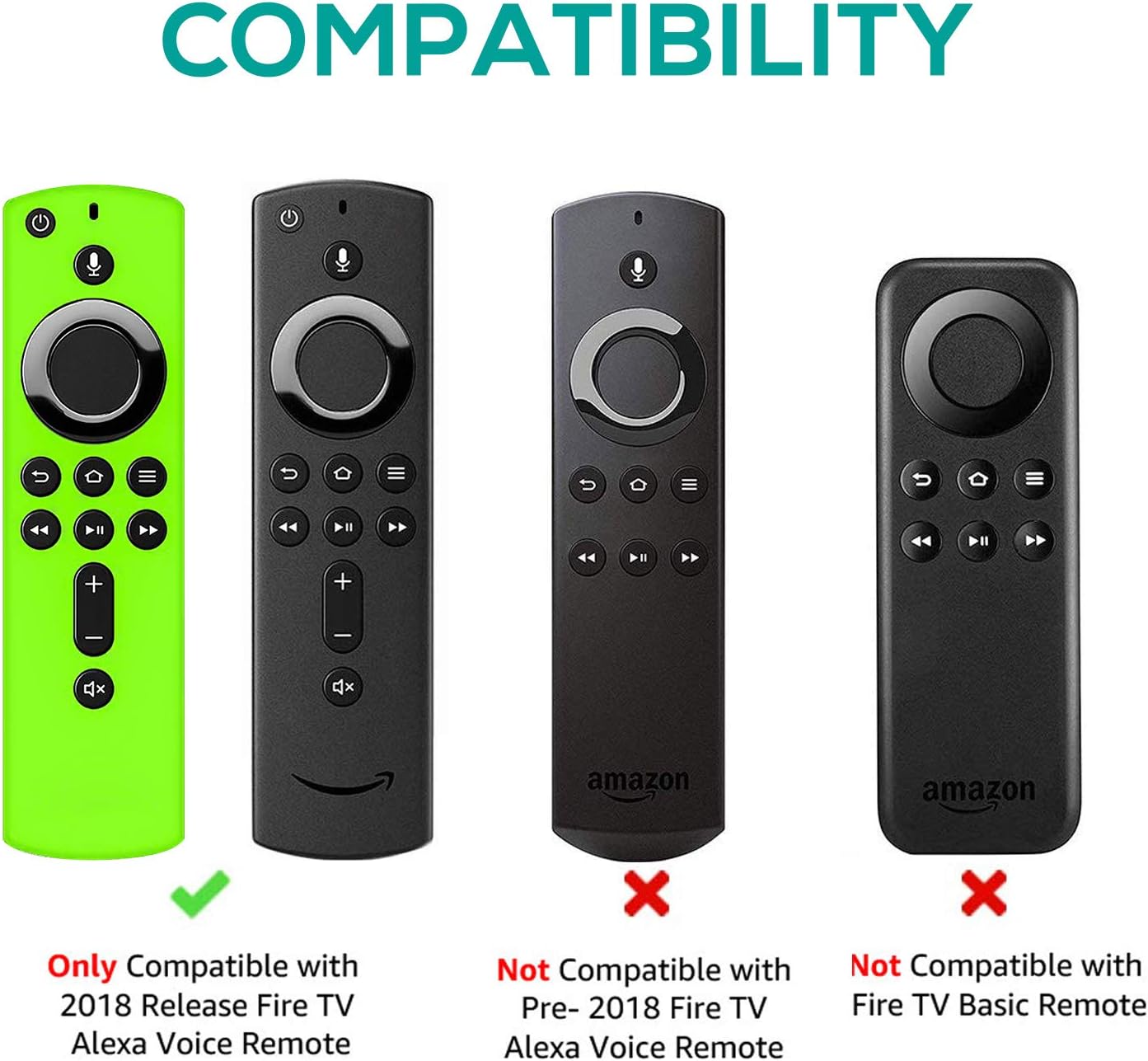 Wevove Silicone Remote Case Glow, Firetv Remote Silicone Case Glow, Shockproof Anti Slip Silicone Remote Case, Compatible with TV 2nd Gen (3rd Gen) Alexa Voice Remote Control: Home Audio & Theater