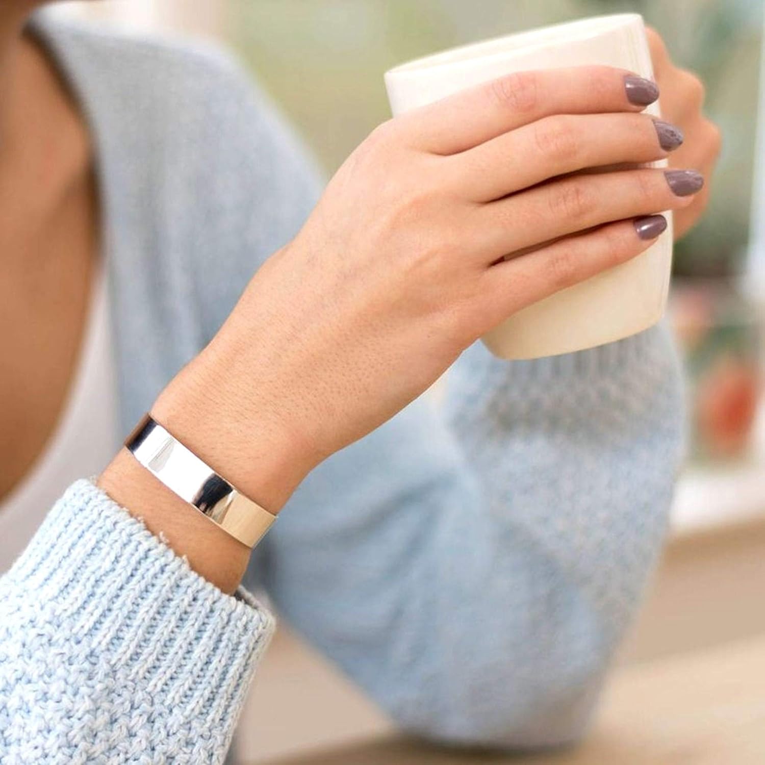 Sterling Silver Wide Cuff Bracelet 