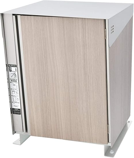 Amazon Leon レオン サンノゼ クローク 宅配ボックス 新型コロナで非対面での受け取り可能 設置は電気工事不要 戸建て用 屋外 ディンプルキー付 70l 大型 大容量 ステンレス製 日本製 据え置きベースセット 木目調タモウッド 郵便受け メールボックス