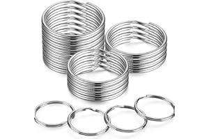 YHYZ 1.25 Inch Key Rings Bulk (30pcs, Round), 32mm (1 1/4 inch) Sliver Metal Spilt Key Rings, for Kechain Chain/Dog Collar tag/DIY Craft Jewelry Making/Car Key
