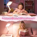 One Fire Pink Lamp 3600mAh Dimmable USB Rechargeable Kids Reading Light view 5