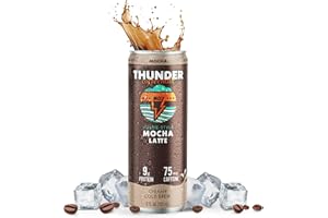 Thunder CoffeeMilk - 11 oz Aussie Style Cold-Brewed Latte Canned Coffee, Iced Coffee Cans for Grab & Go, Natural Protein-Rich 75mg Caffeine Energy Drink in Handy Cold Brew Cans, Mocha, 12 Pack