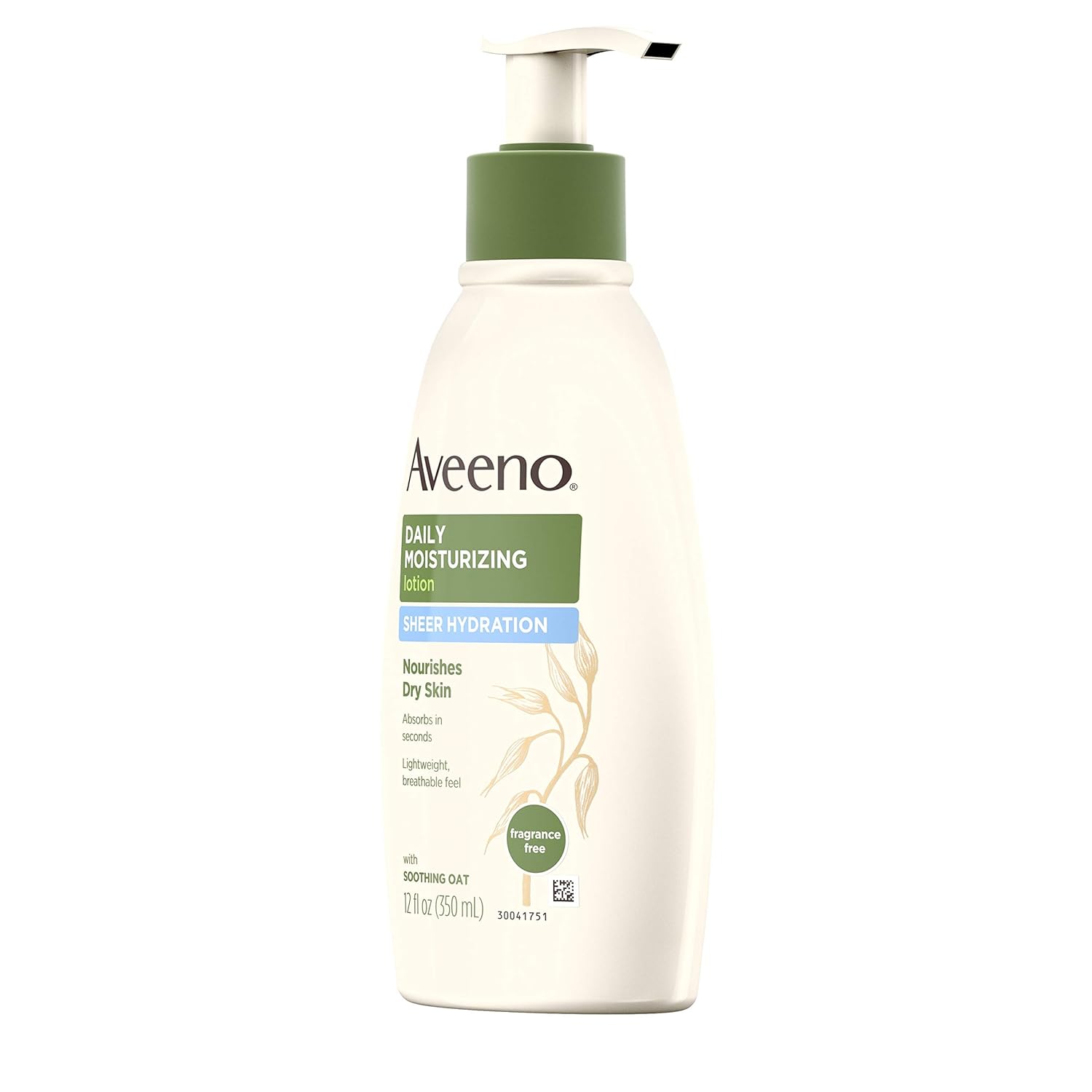 Aveeno Sheer Hydration Daily Moisturizing Lotion for Dry Skin with Soothing Oat, Lightweight, Fast-Absorbing & Fragrance-Free Intense Body Moisturizer, 12 fl. oz : Beauty