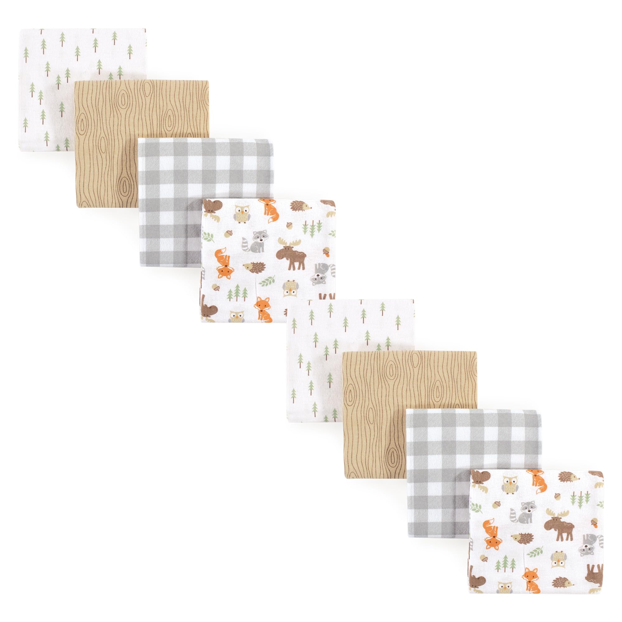 Photo 1 of Hudson Baby Unisex Baby Cotton Flannel Receiving Blankets Bundle Set, Woodland, One Size