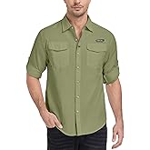 Little Donkey Andy Mens Long Sleeve Sun Protection Shirt Lightweight Fishing Shirts Quick Dry Cooling for Safari Hiking